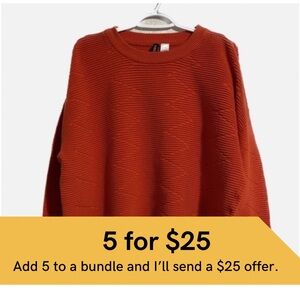 Divided, 100% cotton cropped boxy sweater.